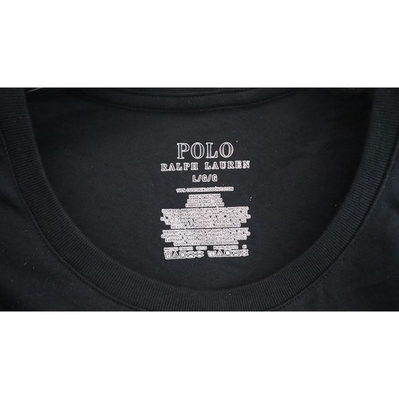 Polo Ralph Lauren PL91RL Men's Sz L Black Logo Graphic L/S Crew Neck Shirt - Picture 4 of 4